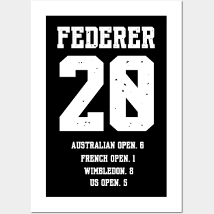 ROGER FEDERER 20 GRANDSLAM TITLES Posters and Art